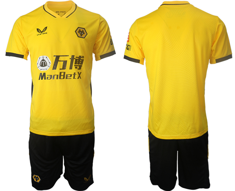 Men 2021-2022 Club Wolverhampton Wanderers home yellow blank Soccer Jersey->arsenal jersey->Soccer Club Jersey